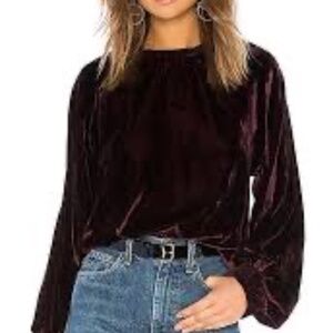 7 For All MankindVelvet Pullover Sweatshirt Dark Bordeaux S